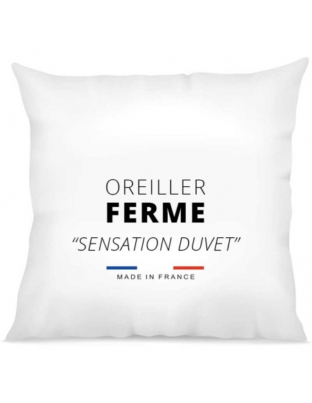 Oreiller PYRENEX Belle Ile Ferme - Sensation Duvet -  Enveloppe Percale Satin Jacquard - Literie Pro Direct
