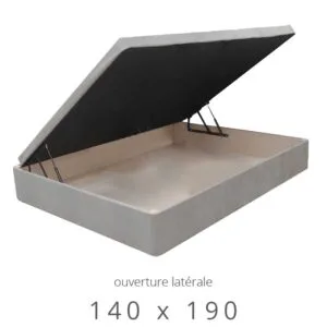 Lit Coffre en Tissu 140 x 190 Ouverture Latérale – Image 1